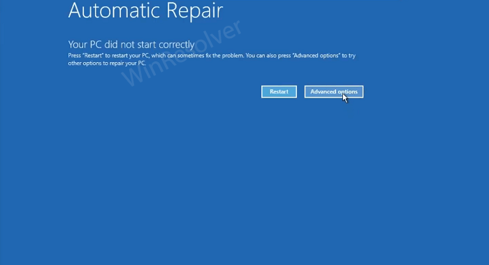 YOUR PC DIDN'T START CORRECTLY in windows 10