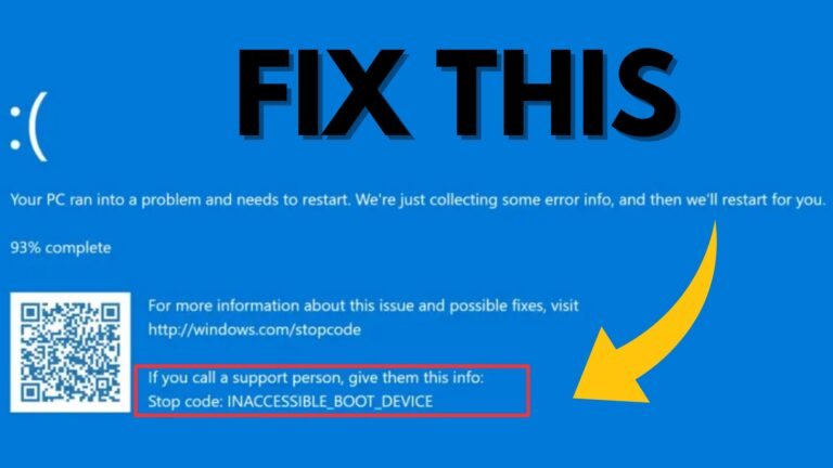 How to Fix Inaccessible Boot Device in Windows 11